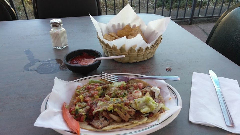 Restaurant menu with breakfast and lunch items.